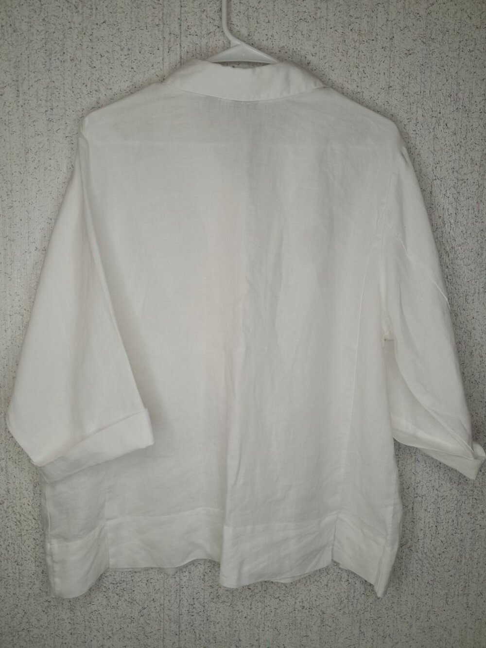 Westbound Woman Essentials 100% Linen Women's White Blouse Plus Size 16 W - Picture 2 of 5